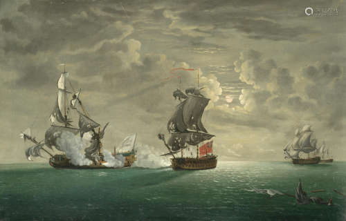 The Capture of the Foudroyant by HMS Monmouth, 28 February 1758 Francis Swaine(London circa 1720-1782)