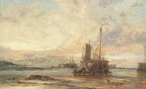 'At Portmadoc, North Wales' James Webb(British, 1825-1895)