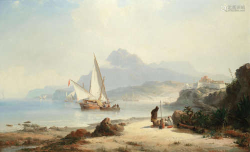 Shipping off the Barbary Coast Vilhelm Melbye(Danish, 1824-1882)