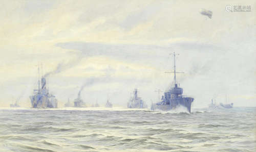 A convoy of Dazzle ships Alma Claude Burlton Cull(British, 1880-1931)