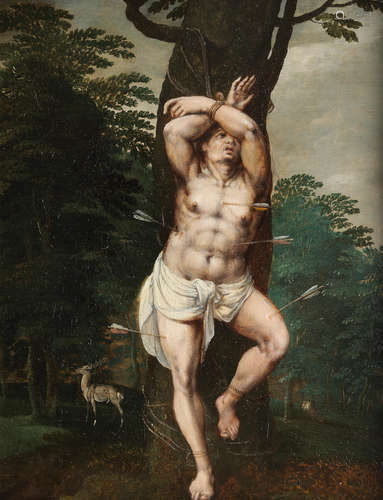 Follower of Jan van Scorel(Alkmaar 1495-1562 Utrecht) Saint Sebastian