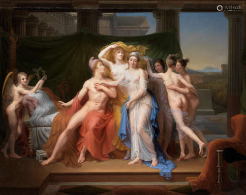 Attributed to Guillaume Desire Joseph Descamps(Lille 1779-1858 Paris) Venus leading Helen to Paris