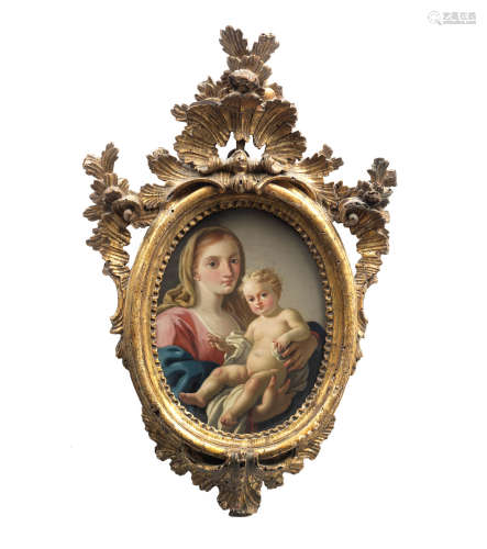 Pietro Bardellino(Naples 1728-1810) The Madonna and Child in a carved and gilt wood frame