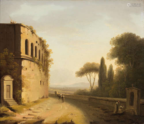 Robert Freebairn(London 1764-1808) An Italian landscape with monks