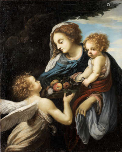 Giovanni Battista Vanni(Florence 1600-1660 Pistoia) The Madonna and Child with an angel unframed