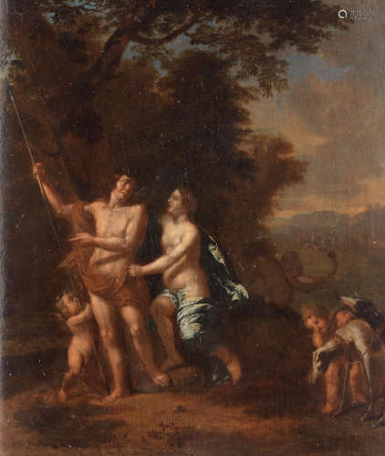 Circle of Gerard Hoet the Elder(Bommel 1648-1733 The Hague) Venus and Adonis
