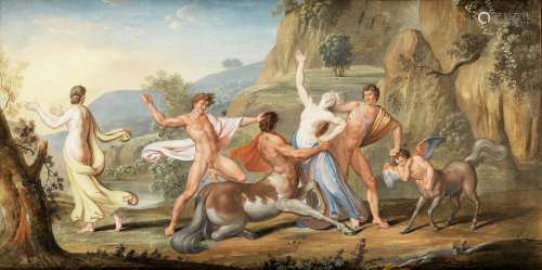 Italian School19th Century The Aldobrandini Wedding; and Deianeira and the Centaur (?) the former 37 x 71cm (14 9/16 x 27 15/16in). and the latter  37 x 74 cm (14 9/16 x 29 1/8 in) (2)