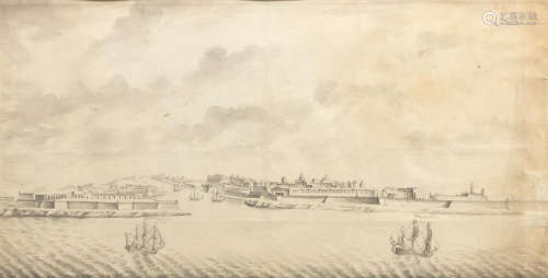 Follower of Jacob Peeters(Antwerp 1637-1695) Panoramic views of Valletta Harbour, Malta  (4)