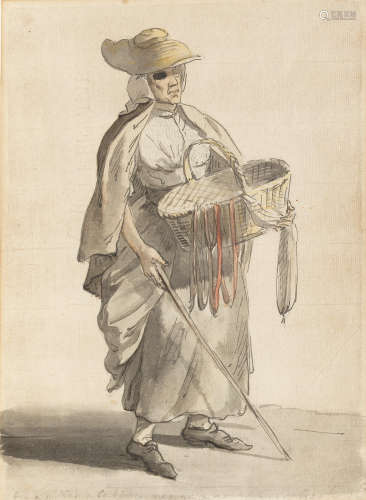 Paul Sandby R.A.(Nottingham 1730-1809 London) A cabbage net vendor