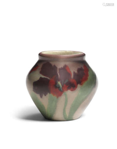 Vase1901decorated by Constance Baker, matt glazed earthenware, stamped with the firm's marks, numbered '51CZ', with artist's initialsheight 7in (17.7cm); diameter 7 1/2in (19cm)  Rookwood Pottery