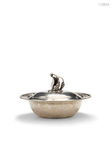 Covered Tureen1915-1919sterling silver, model 228, with the firm's hallmarksheight 4in (10cm); diameter 9in (23cm)  Georg Jensen (1866-1935)
