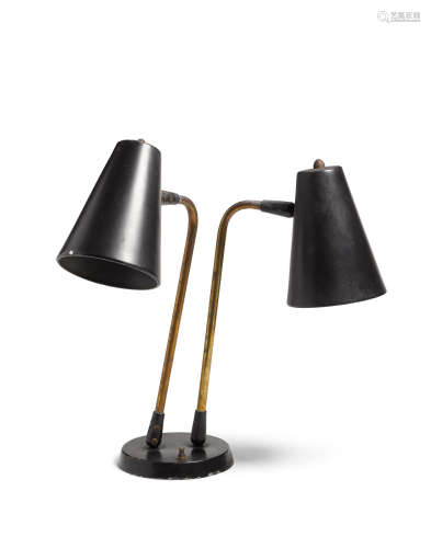 Prototype Table Lamp1950senameled metal, brassheight 16in (40cm)  Raymond Loewy (1893-1986)