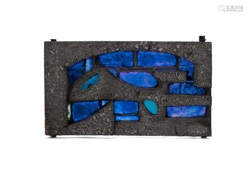 Untitled (sculpture) circa 1965dalle de verre, etched 'R DARRICARRERE'height 44 3/4in (113.6cm); width 25 1/4in (64.13cm); depth 5in (12.7cm)   Roger Darricarrere (1912-1984)