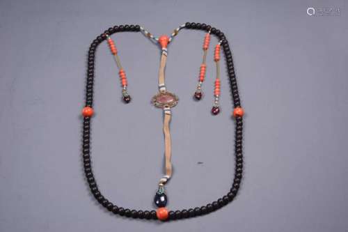 Chinese 108 Chengxiang Wood Beads Necklace