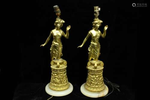 Pair of Bronze Table Lamp