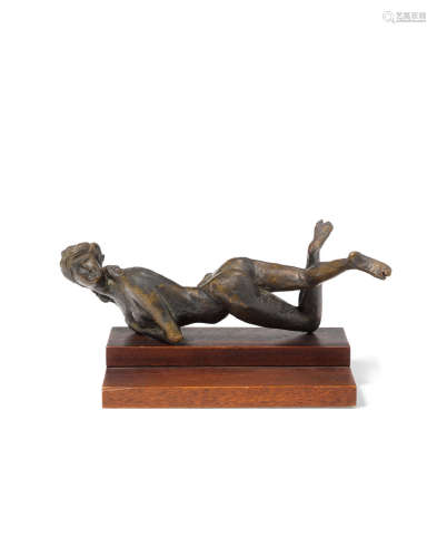 Nudecirca 1955patinated bronze, incised 'Greco'length 12 1/2in (31.8cm); width 5 1/2in (14cm); height 4 1/4in (10.8cm) Emilio Greco (1913-1995)