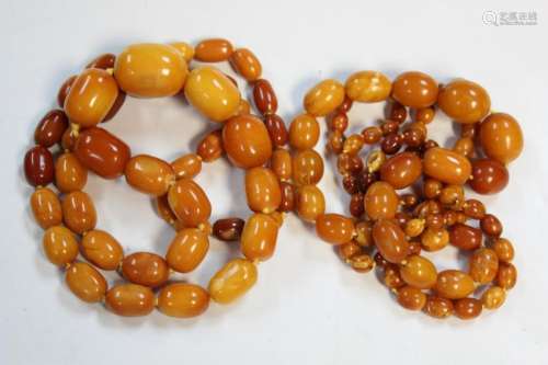 2 Amber Beads Necklace