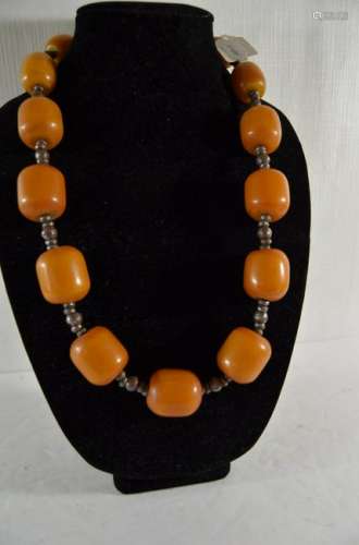 Chinese Amber Beads Necklace