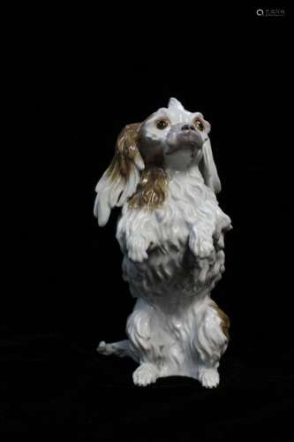 19th.C Porcelain Standing Spaniel Dog