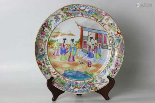 19th.C Chinese Famille Rose Porcelain Plate