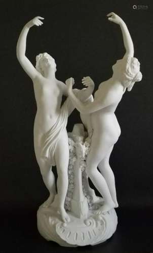 19C French Sevres Bisque Porcelain Nude Statue