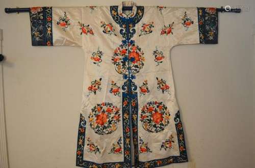 Chinese Embroidered Woman w/ Swords Silk  Jacket