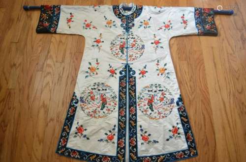 Chinese Embroidered Woman w/ Swords Silk Jacket