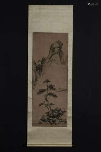 Chinese Ink&Color Landscape Scroll Painting