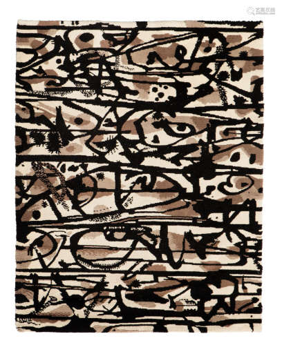 Tapestrycirca 1960wool, with fabric label on the reverse, 'Saura Carola- Torres'102 x 82in (259 x 208.5cm)  Antonio Saura (1930-1998)