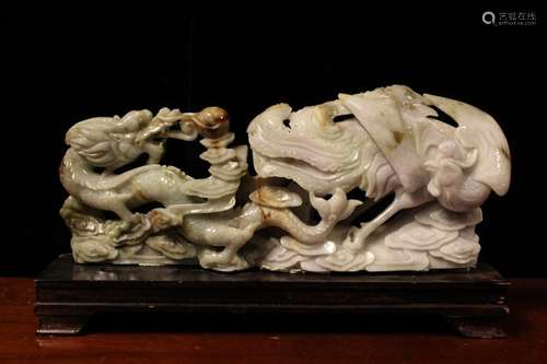 Chinese Jadeite Carved Dragon