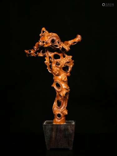 Republican Chinese Natural Burl Carving