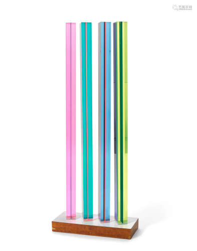 #1447 (Four Columns)1979acrylic, wood, one column incised '#1447 Vasa 79'overall height 76in (193cm); width of base 30in (76.2cm); depth 12in (30.4cm)  Vasa Velizar Mihich (born 1933)