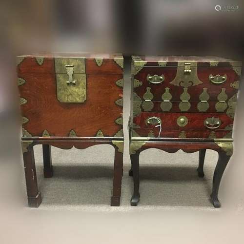 Two Antique Chinese Wood Chest