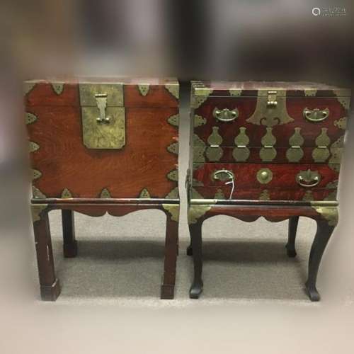 Two Antique Chinese Wood Chest