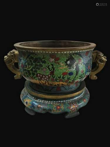 Chinese Cloisonne Enamel Censer, Mark