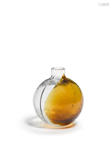 A Macchie Bottlefor Venini, glass, engraved 'Venini Italia' on undersideheight 4 3/4in (12cm); diameter 4in (10.1cm)  Fulvio Bianconi (1915-1996)