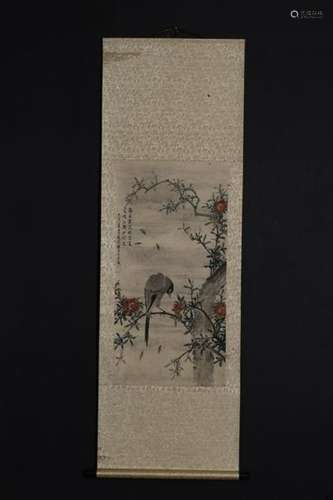 Chinese Ink&Color Scroll Painting,Sign