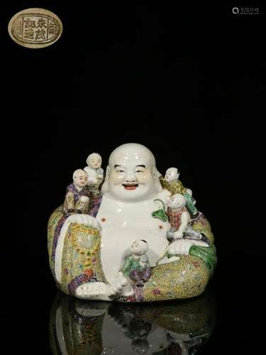 Republican Chinese Famille Rose Buddha ,