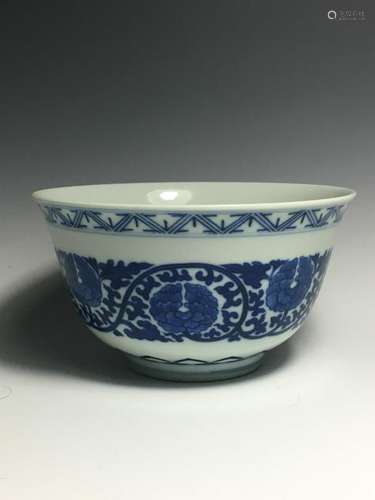 Chinese Blue and White Porcelain Bowl, Mark