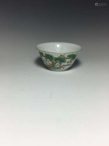 Chinese Famille Rose Porcelain Cup, Mark