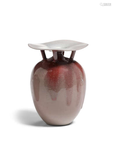 Vase1988porcelain, incised with maker's signature, dated '88'height 8in (20cm); diameter of top 6 1/4in (16cm)  Cliff Lee (born 1951)