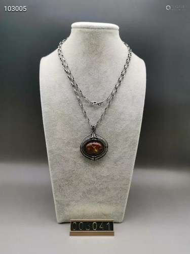 Silver Amber Necklace