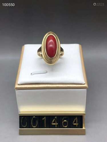 14K Gold Aka Coral Ring