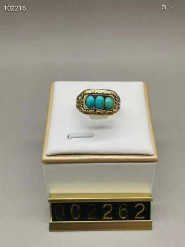 15K Gold Turquoise Ring