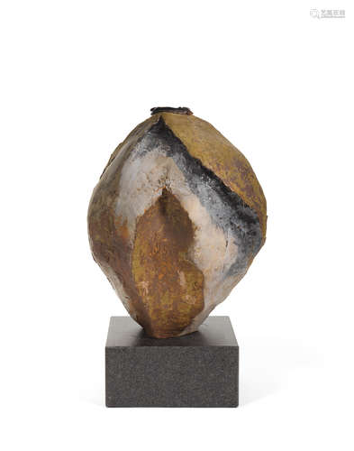 Mountain Potcirca 1970glazed stonewareheight of vessel 32 1/2in (82.5cm); height overall 41in (104.1cm); width 28in (71.1cm); depth 21 3/4in (55.2cm)  Michael Arntz (born 1939)