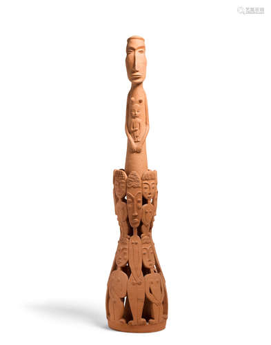 Totem1960sterracottaheight 44in (111.7cm); diameter 10in (25.4cm)  Edwin Scheier (1910-2008)