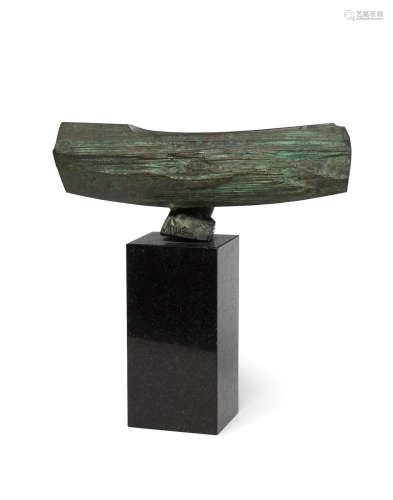 Untitled (Sculpture)1963bronze with marble base, inscribed and dated 'Nagare 1963'overall height 15 1/2in (39.4cm); width 15 1/4in (38.7cm); depth 5in (12.7cm)  Masayuki Nagare (1923-2018)