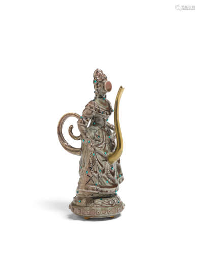 Figural Ewer Form Sculpture (Marie X)1993 jeweled porcelain, incised 'Saxe' and impressed 'Saxe 1993,' with maker's markheight 11 1/2in (29.2cm)  Adrian Saxe (born 1943)