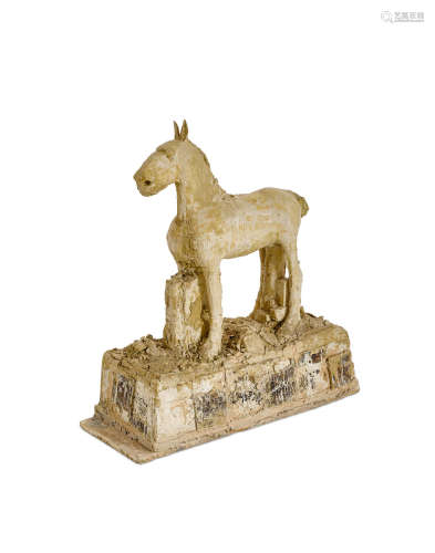 Horse1998stoneware, signed 'LAROCQUE 98' height 34 1/2in (87.6cm); width 31 1/4in (79.3cm); depth 12 1/2 in (31.7cm)  Jean-Pierre Larocque (born 1953)