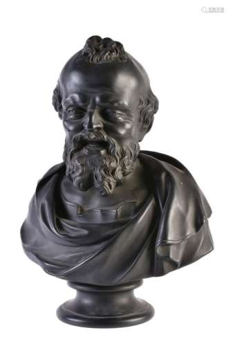 A Wedgwood black basalt bust of Democritus